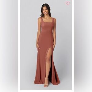 Kennedy blue long dress terracotta color